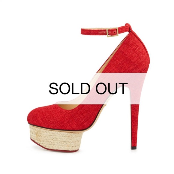 Charlotte Olympia Dolores - Red Woven Pump 6.5 NIB - Picture 5 of 9